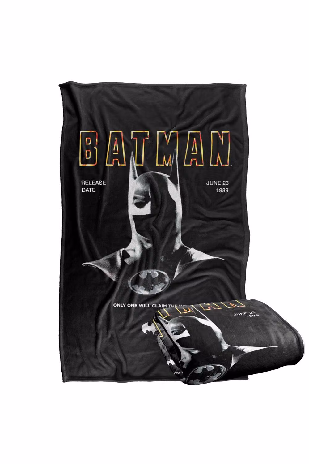 Warner Bros. Batman 1989 Cowl Super Soft Fluffy Polyester Throw Blanket in Black and Multicolour, Extra Large – 2