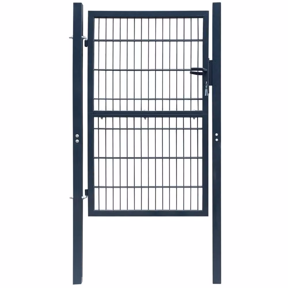 Berkfield Home 2D Single Steel Swing Fence Gate in Anthracite Grey, W: 106 cm, H: 170 cm – 2