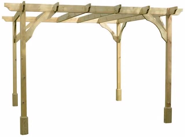 Rutland County Garden Furniture Ltd Premium Wood Pergola in Green, W: 420 cm, L: 420 cm, H: 270 cm