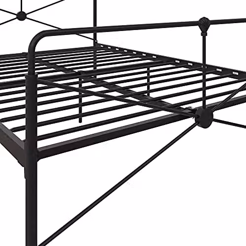 DHP Furniture Leopold Metal Bed in Black, King Size, W/D/H: 180 x 200 x 157.46 cm – 7