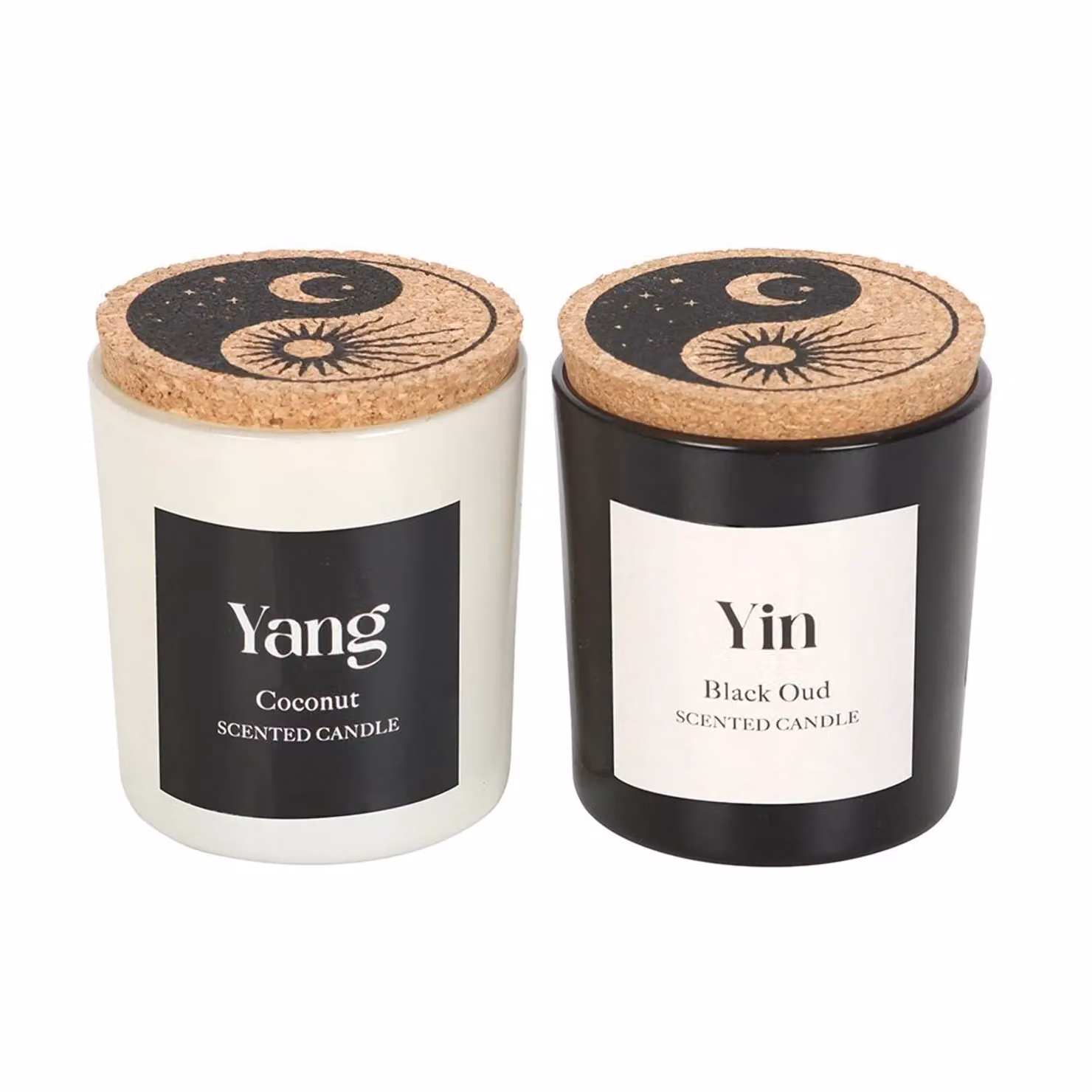 Something Different Yin Yang Black Oud & Coconut Scented Candle Pack of 2, Black – 2