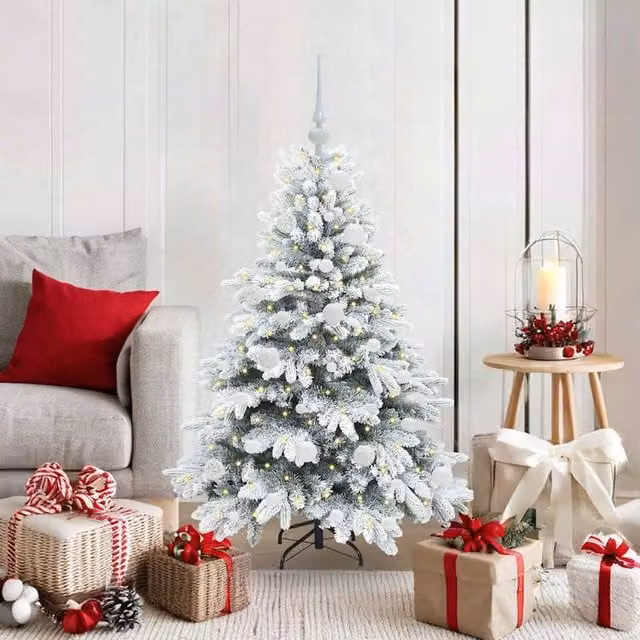 Berkfield Home Artificial Green Christmas Tree with 150 Warm White LEDs, Height: 120 cm – 1