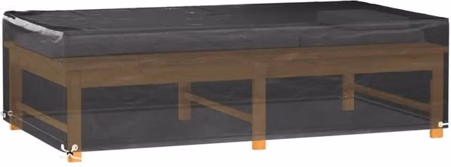 Berkfield Home Water Repellent Rectangular Bench Covers, 2 Pack, Black, W/D/H: 125 x 70 x 35 cm – 1