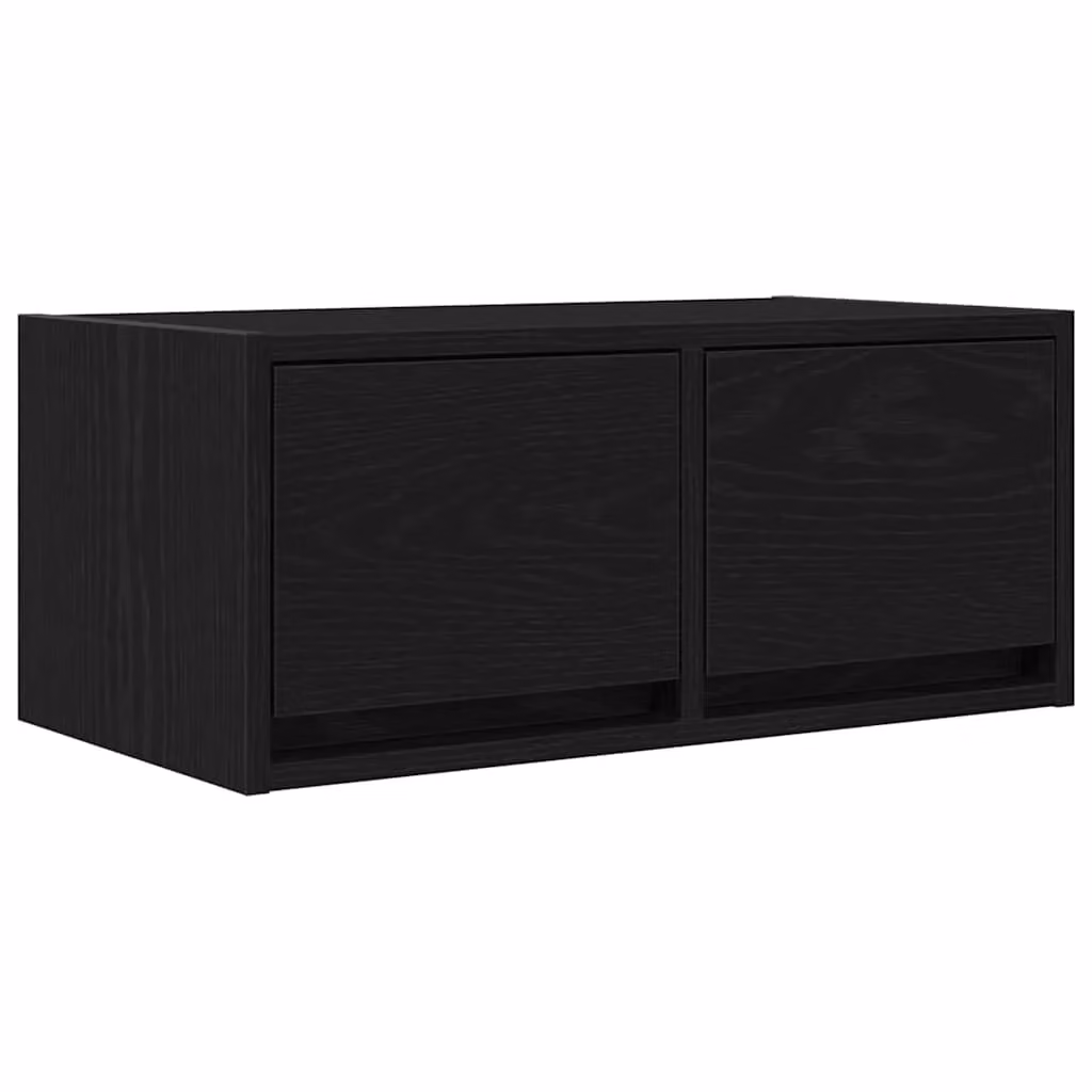 Berkfield Home Modern Wall Mounted TV Cabinet in Black Oak, W: 60 cm, D: 25.5 cm, H: 25.5 cm – 2