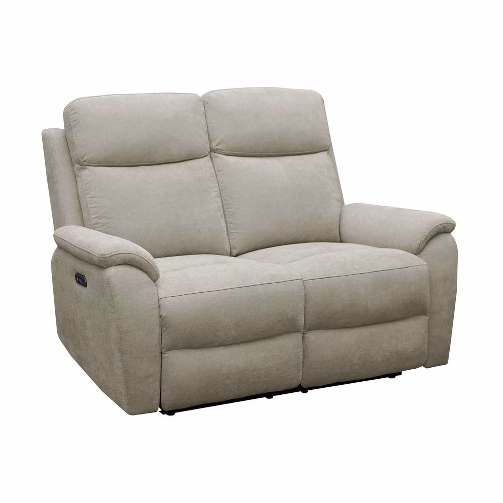 Aspire Richmond 2 Seater Power Recliner Sofa in Grey Chenille Fabric with USB Charging – 2