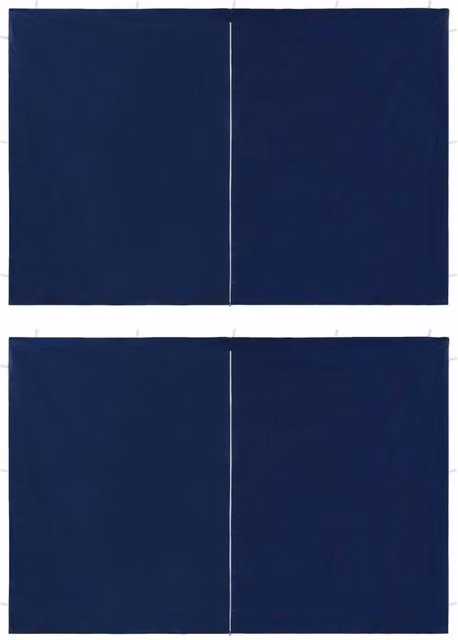 Berkfield Home Party Tent Sidewalls with Zipper, 2 Pieces, Blue PE Plastic – 1