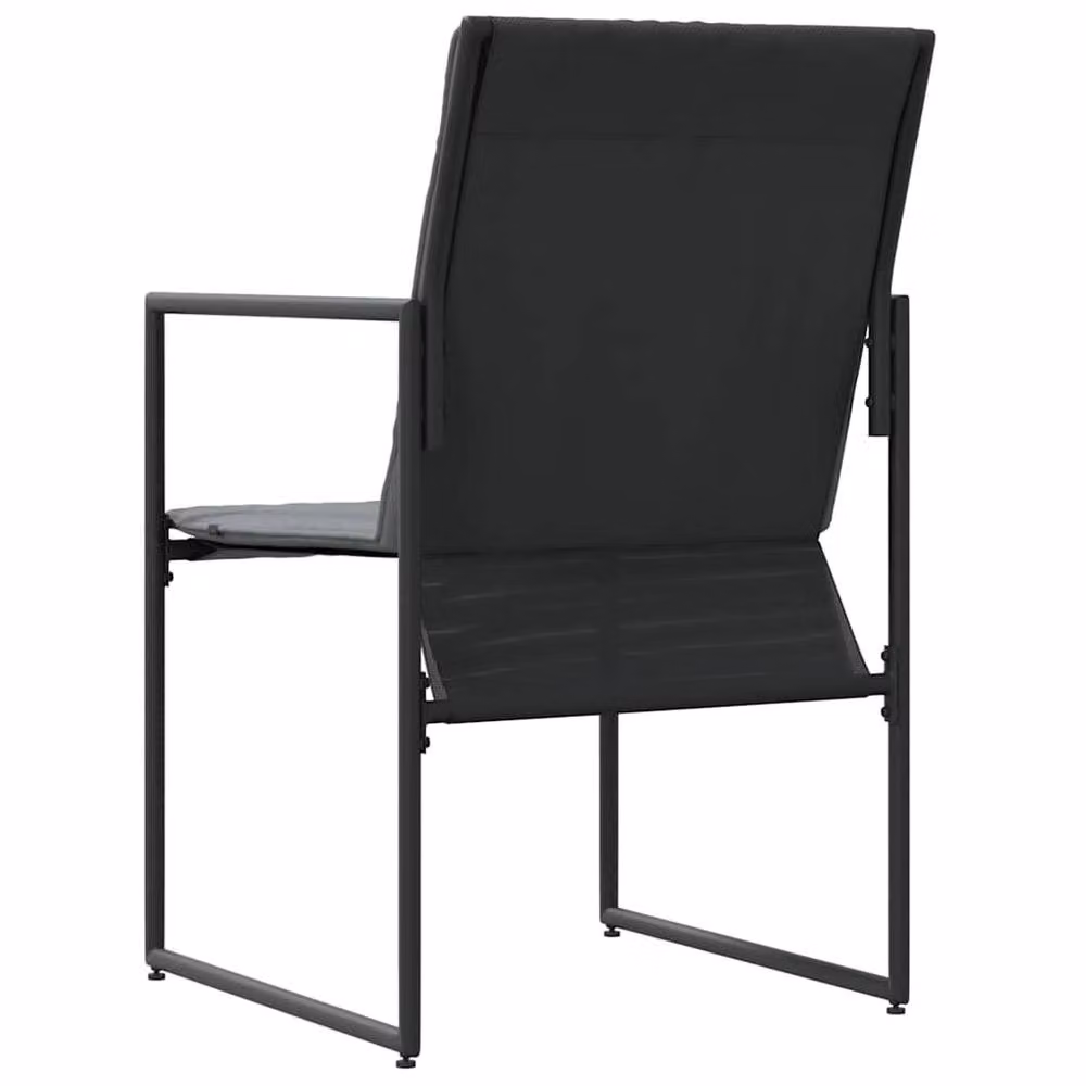 Berkfield Home Set of 4 Modern Black Textilene Garden Chairs with Cushions – 4