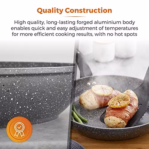 Tower Cerastone T81242 Forged Frying Pan with Ceramic Non-Stick Coating and Soft Touch Handles, 28cm, Anthracite – 4