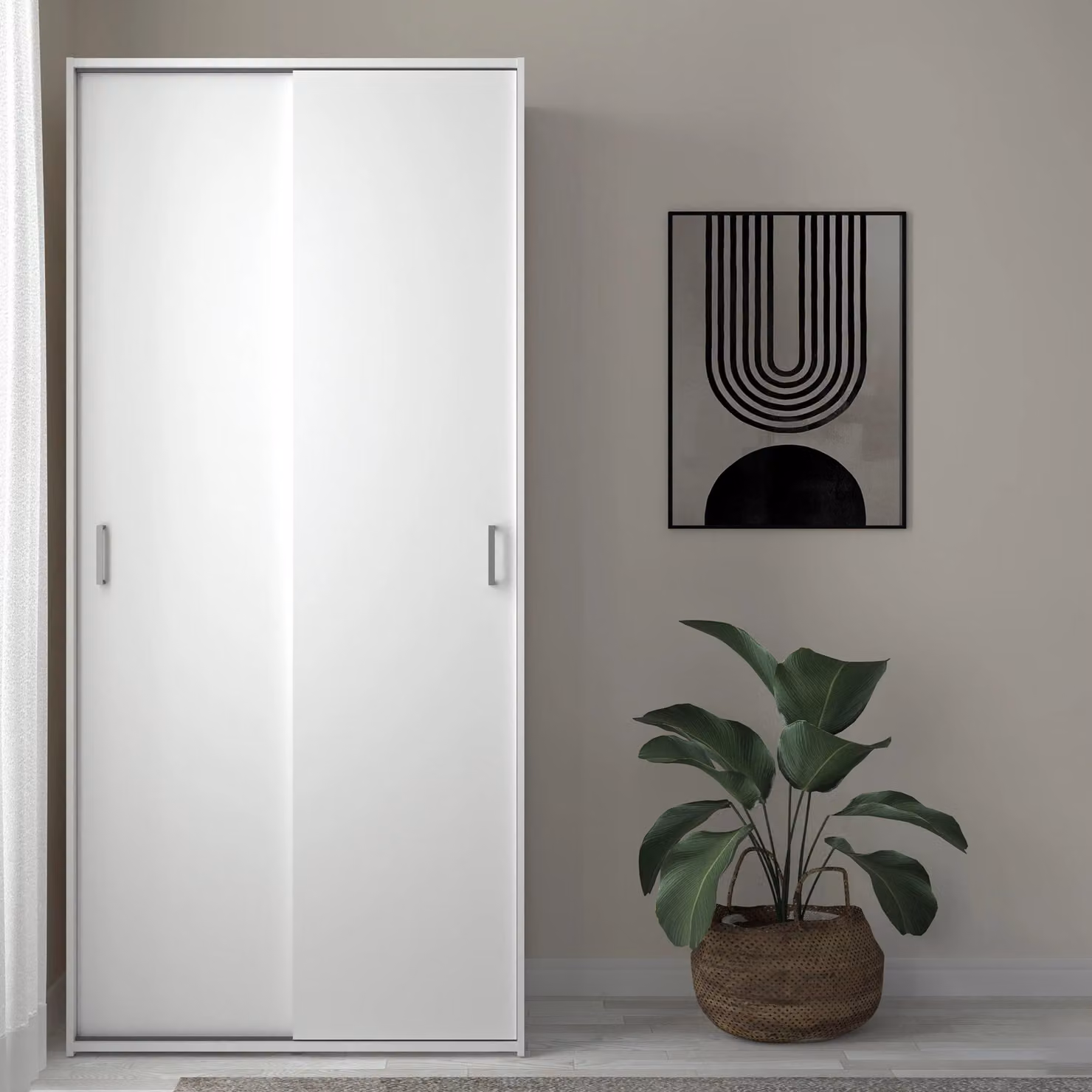 Furniture To Go Space Wardrobe with 2 Sliding Doors in White, Height: 175 cm – 2