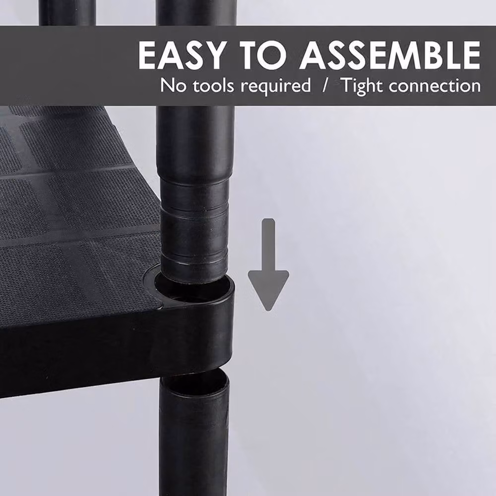 EONLION 2 Pack 4 Tier Plastic Freestanding Shelving Units in Black – 5