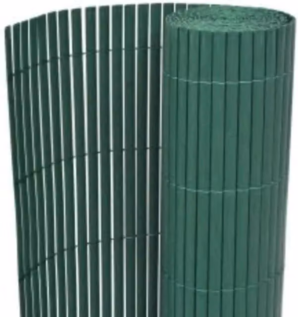 Berkfield Home Double-Sided Mat PVC Garden Fence, Green, H: 90 cm, W: 400 cm