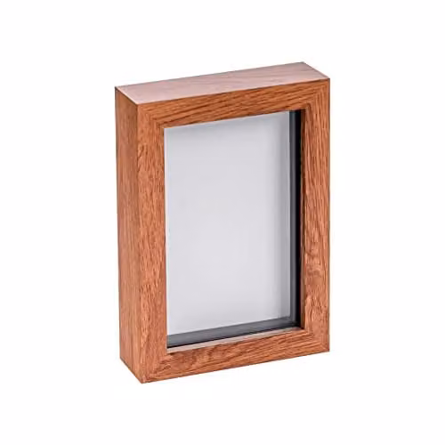 Nicola Spring Modern 3D Shadow Box Photo Frame, Brown, W/D/H: 17.5 x 10 x 12.5 cm – 1