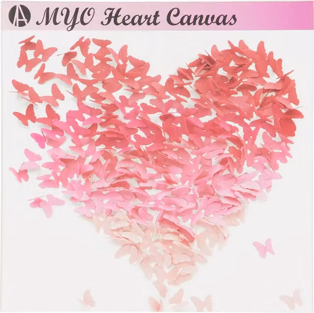 Arts Studio Make Your Own Heart Canvas in Pink for Adults