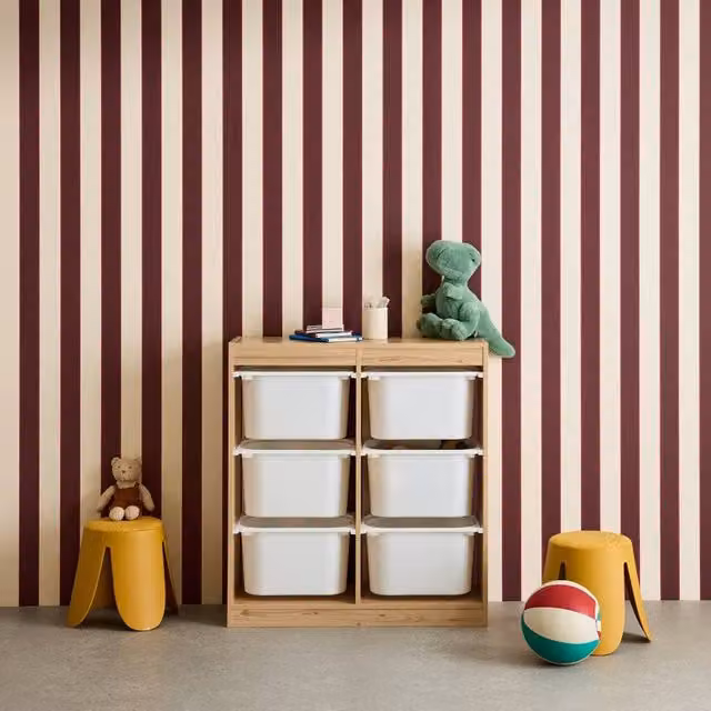 sweeek Storage Unit with 6 Transparent Bins in Brown