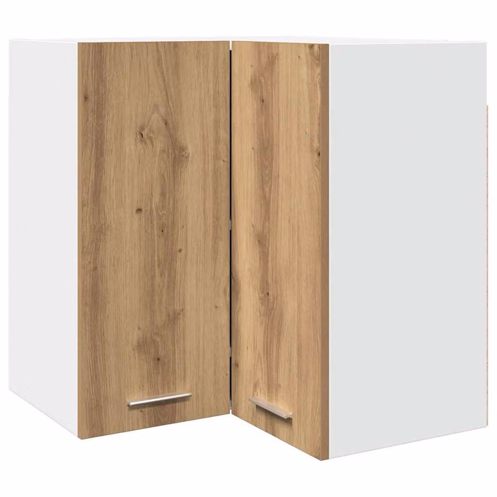 Berkfield Home Lyon Artisan Oak Hanging Corner Cabinet in Brown, W/D/H: 57 x 57 x 60 cm – 3
