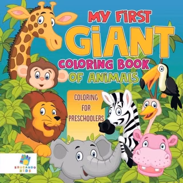 Educando Kids My First Giant Animal Colouring Book for Preschoolers, Multicolour
