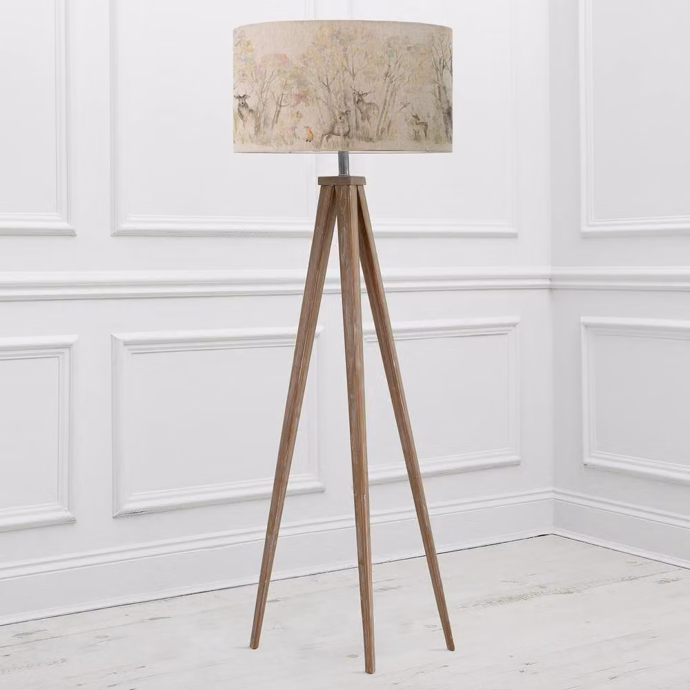 Voyage Maison Aratus Floor Lamp with Enchanted Forest Eva Lampshade in Beige and Wood – 2