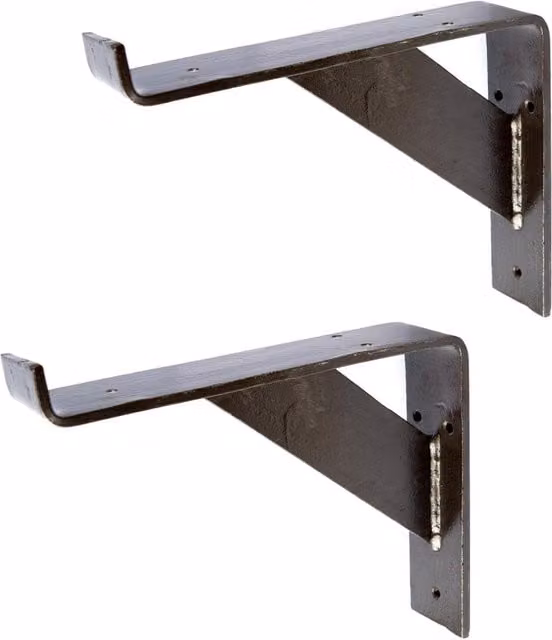 Hammer and Tongs Gallows Style Scaffold Board Shelf Bracket, Pack of 2, Grey Iron, D: 24.0 cm