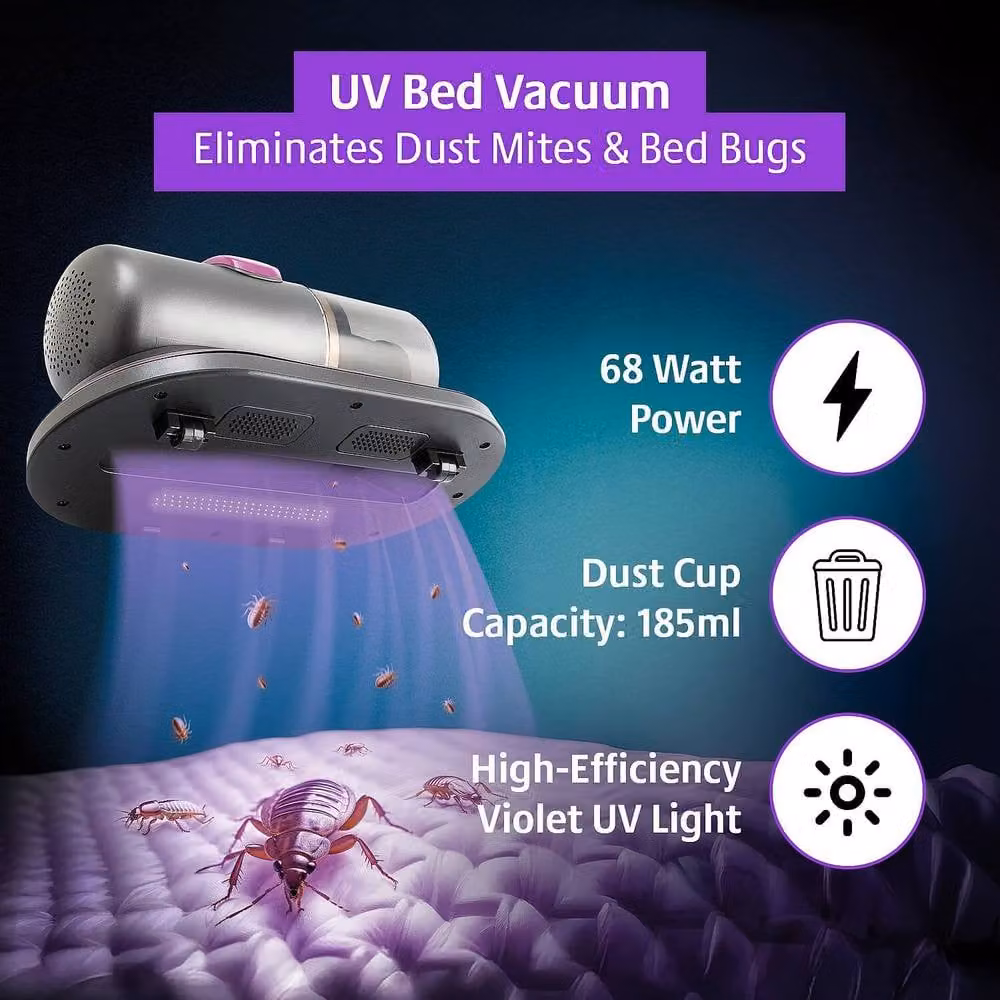 Clarsen UV Bed Bug Vacuum with HEPA Filter for Mattresses and Upholstery, Black – 2