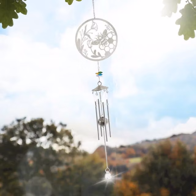 Betley Butterfly Stainless Steel Hanging Wind Chime in Silver