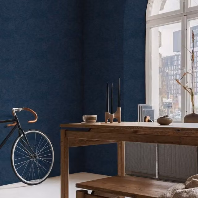 Superfresco Easy Organics Plain Texture Wallpaper in Blue
