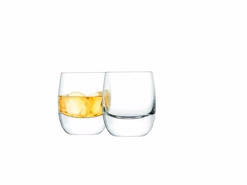 LSA International Bar Whisky Tumbler, Set of 2, Transparent Glass, 275 ml