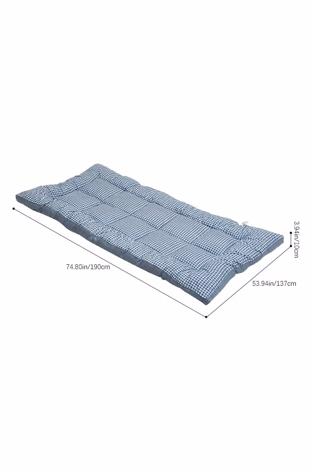 Living and Home Single Quilted Mattress Topper, 10cm, Blue, W/D/H: 90 x 200 cm – 4