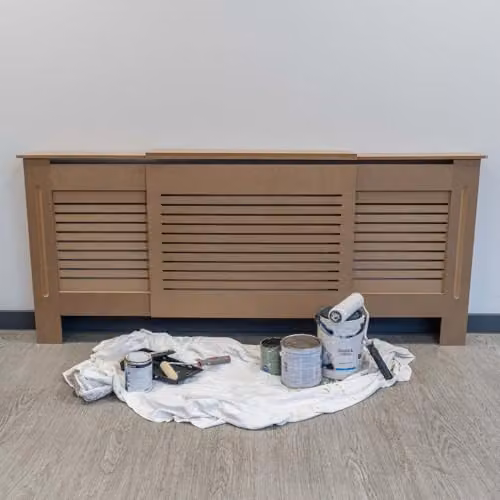 Airwave Adjustable Horizontal Style Radiator Cover in Unpainted MDF, W/D/H: 81.5 x 19.0 x 205.0 cm