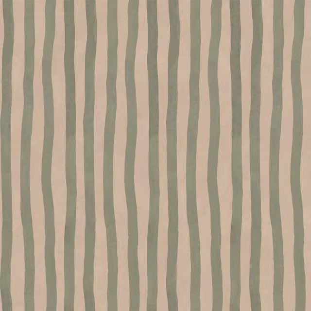 House of Hackney Artist's Stripe Abstract Wallpaper in Sap and Alabaster White and Green