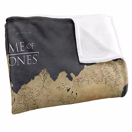 LOGOVISION Game of Thrones Throw Blanket, W/D: 152 x 127 cm, White and Multicolour Fleece – 2