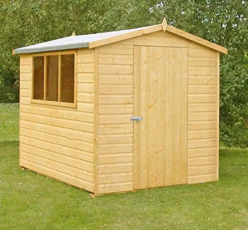 Shire Lewis 8x6 SD Rustic Brown Wood Gable Sliding Storage Shed – 2