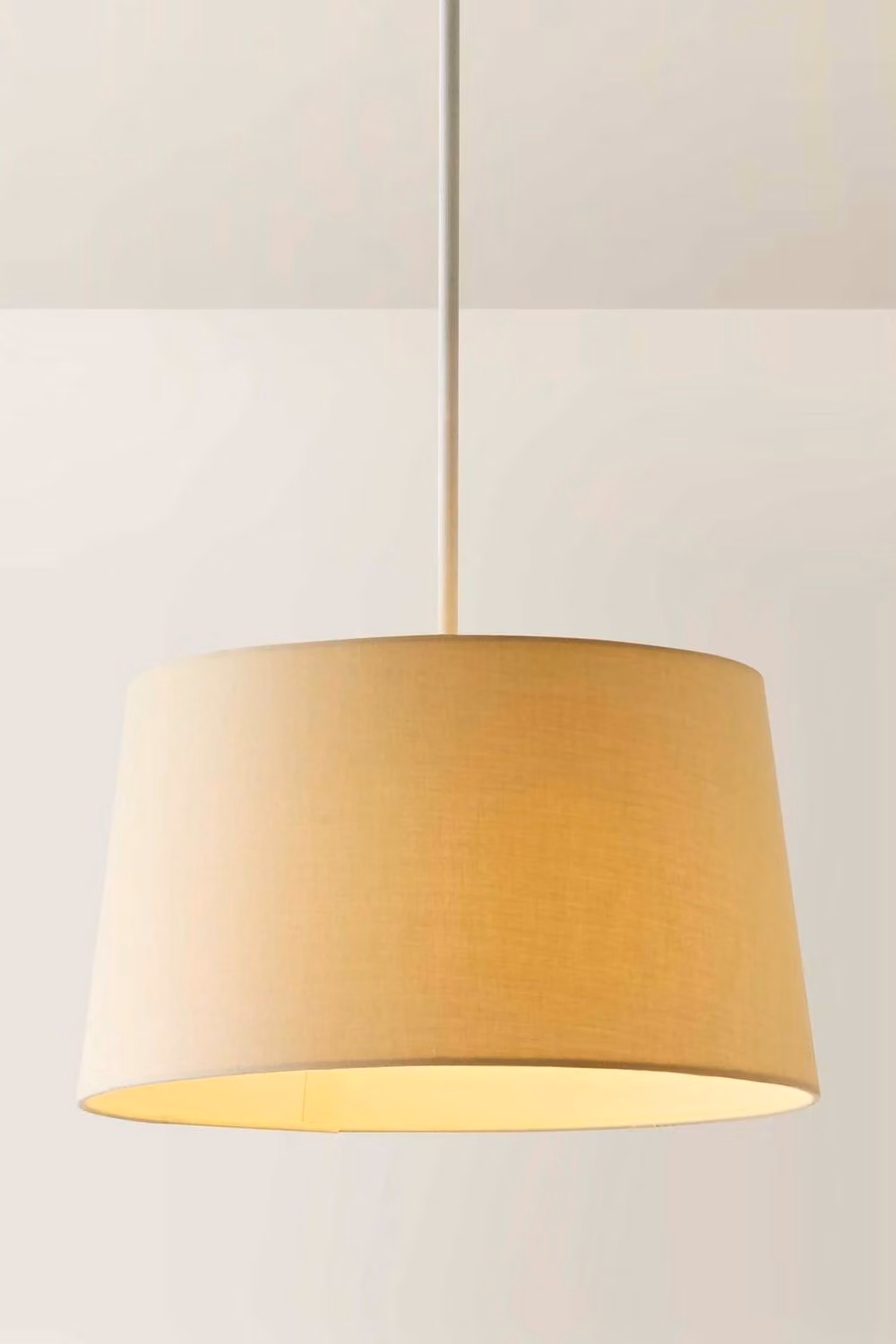 ValueLights Aspen Natural Tapered Cone Fabric Pendant Lamp Shade in White, Wood and Beige – 2