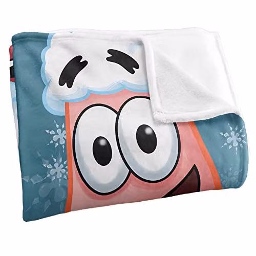 LOGOVISION Spongebob Santa Christmas Super Soft Microfibre Fleece Throw Blanket, Multicolour, W: 152 cm, D: 127 cm – 2