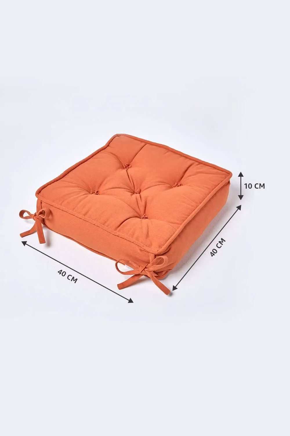 Homescapes Cotton Dining Chair Booster Cushion in Terracotta, W/D/H: 40 x 40 x 40 cm – 2