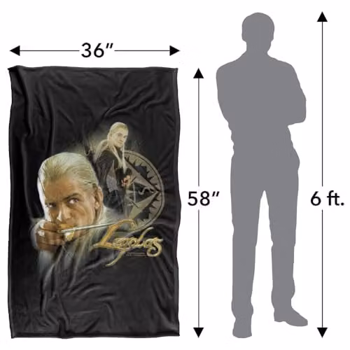 Warner Bros. Lord of the Rings Legolas Silky Touch Super Soft Fleece Throw Blanket, Multicolour – 4