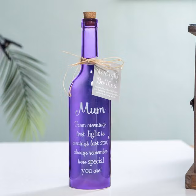 Boxer Gifts Mum Light-Up LED Glass Starlight Bottle, Purple, W/D/H: 6.7 x 6.7 x 29.5 cm – 2