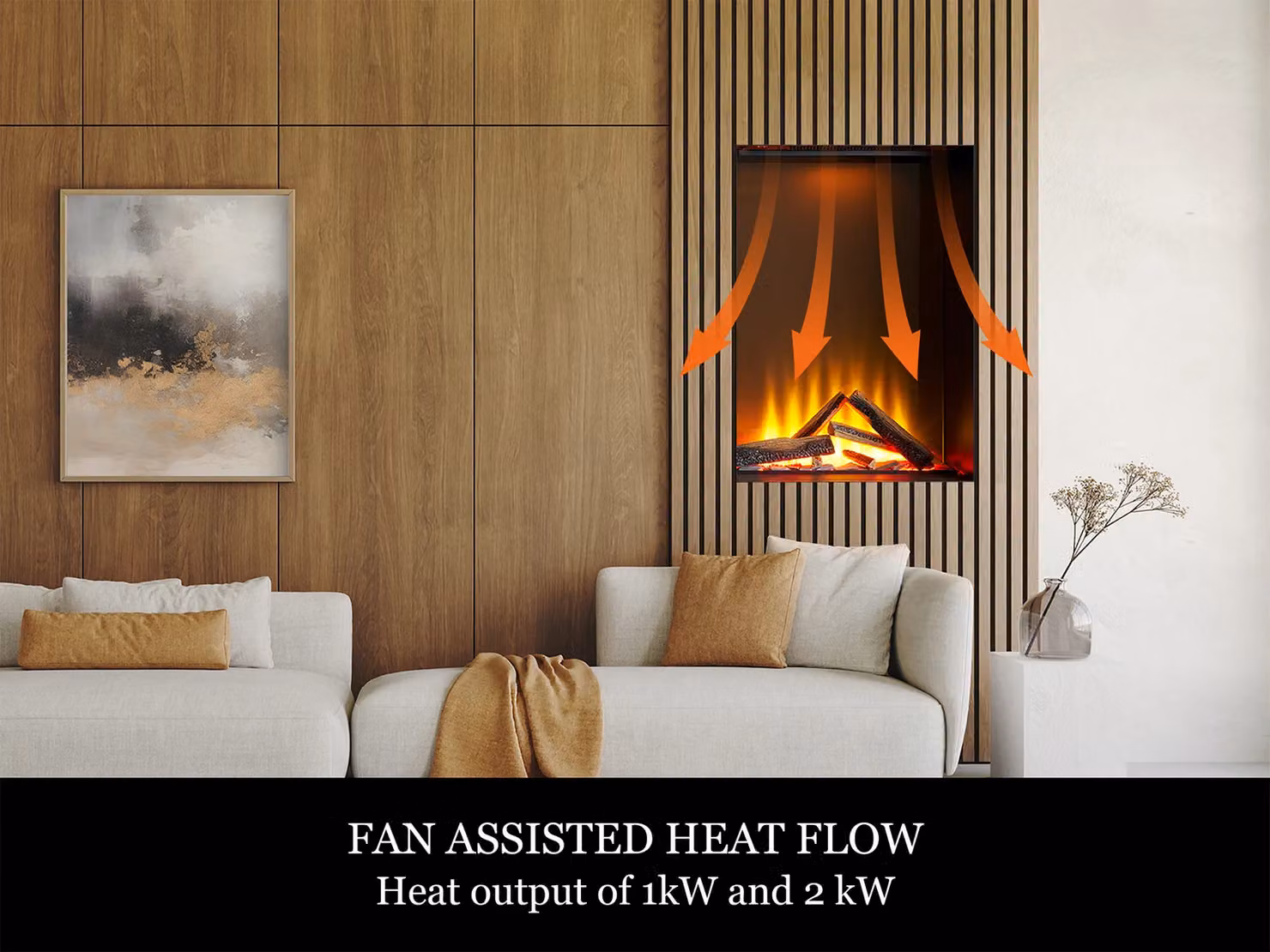 Acantha Aspire 50 Portrait Black Fully Inset Media Wall Electric Fire – 4