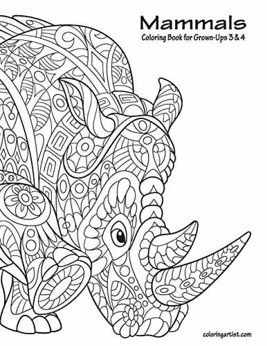 Mammals Coloring Book for Grown-Ups 3 & 4 by Independently Published
