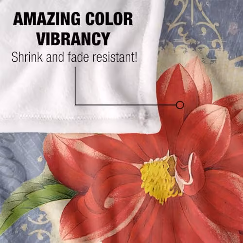 JQ Licensing Love Happiness Joy Flower 2 Silky Touch Super Soft White Floral Fleece Throw Blanket, W/D/H: 152 x 127 cm – 3