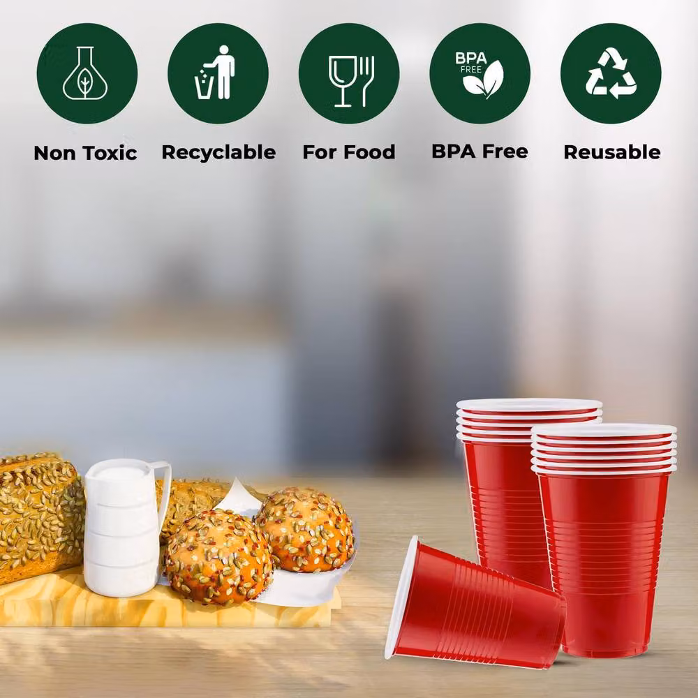 ECONX Red Disposable Plastic Party Cups, 473 ml, Pack of 500 – 7