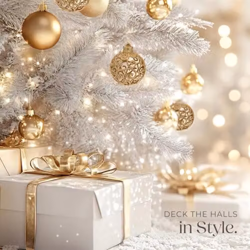 tectake 100-Pack Gold Christmas Baubles with Round Plastic Design for Hanging Ornaments – 8