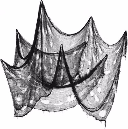 Shatchi 10-Piece Black Halloween Creepy Cloth Cotton Tablecloth Decoration, W/D/H: 76 x 76 x 228 cm – 8