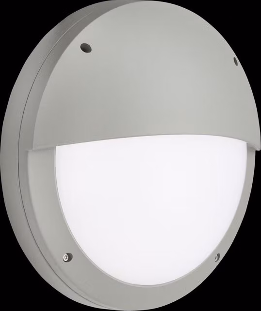 Netlighting Eyelid LED Bulkhead Light in Grey with Emergency Function, CCT Adjustable, 18W, IP65 Rated