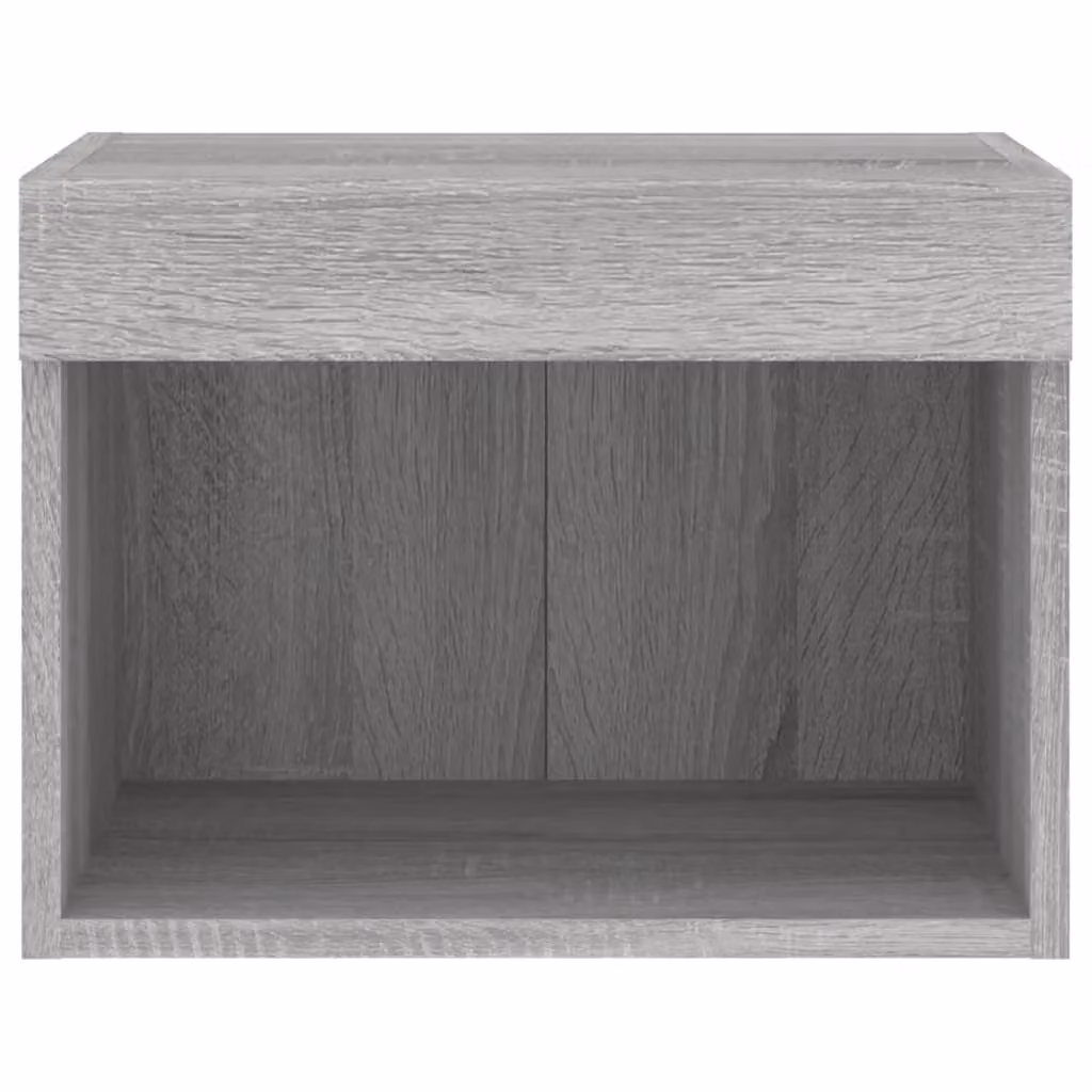Berkfield Home Set of 2 Wall-Mounted Bedside Cabinets with Integrated LED Lights in Grey Sonoma – 3