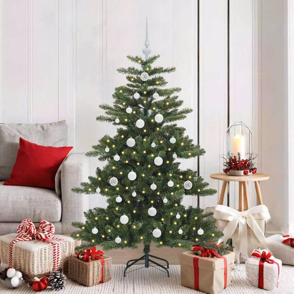 Berkfield Home Elegant Artificial Hinged Christmas Tree with 150 LEDs, Green, Height: 150 cm – 2
