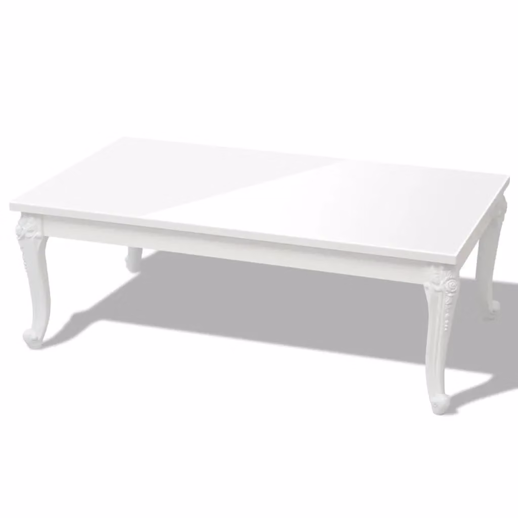 Berkfield Home High Gloss White Coffee Table W: 115 cm, D: 65 cm, H: 42 cm – 2
