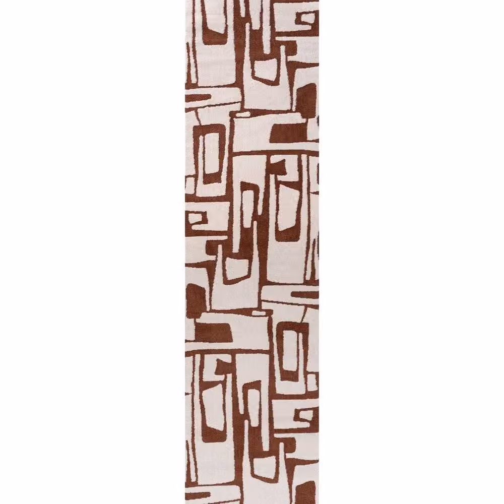 THE RUGS Loft Abstract Soft Pile Area Rug in Terrotta, W: 80 cm, L: 150 cm – 7