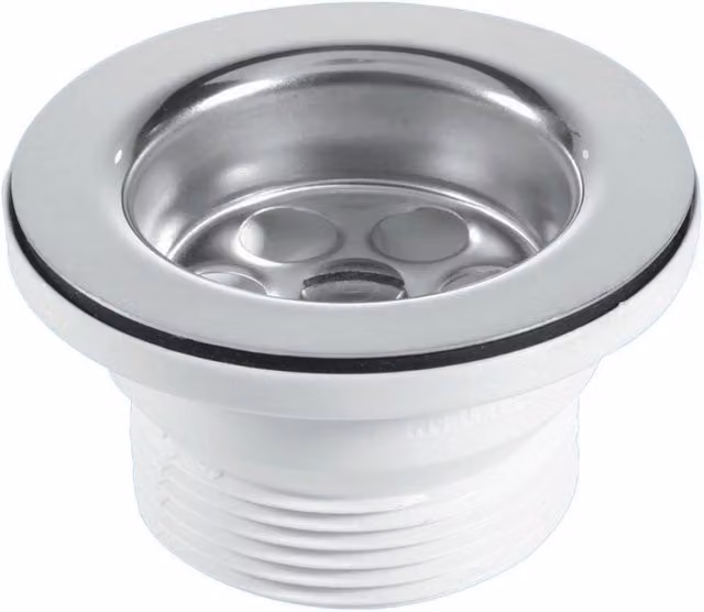 McAlpine 1.5 inch Stainless Steel Kitchen Sink Waste with 70mm Flange in White