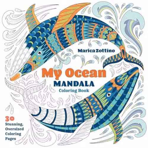 My Ocean Mandala Colouring Book by C&T Publishing featuring 30 oversized multicolour pages for adults