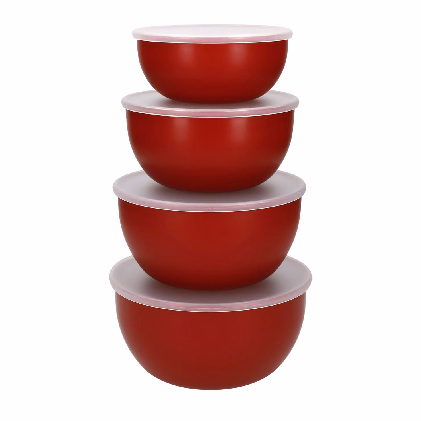 KitchenAid 7-Piece Kitchen Set in Red with Birchwood and Silicone Spatulas and Nesting Meal Prep Bowls